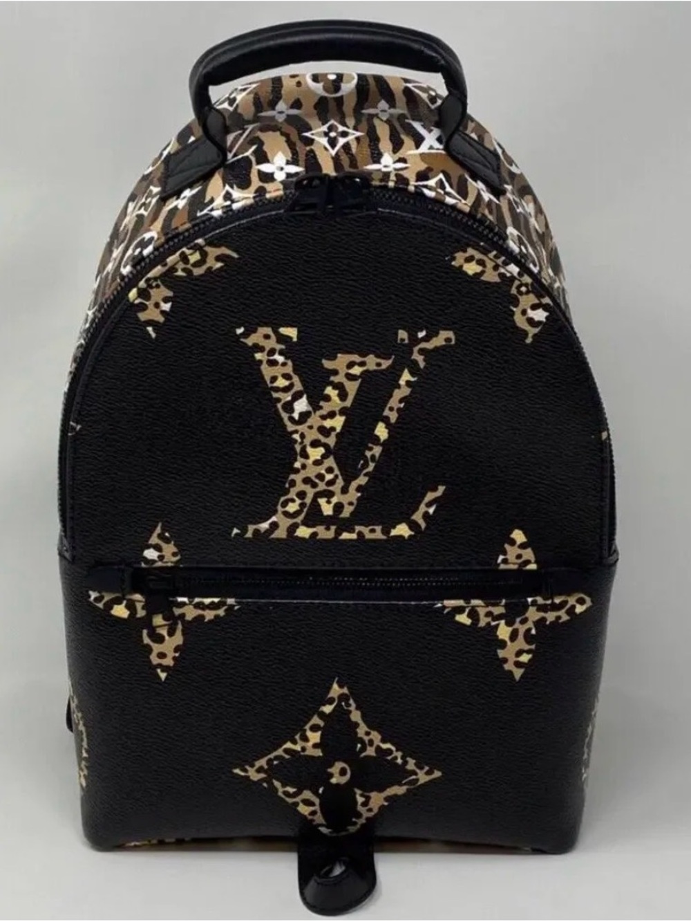 Louis Vuitton Black Mini Backpack with Leopard Monogram Accents